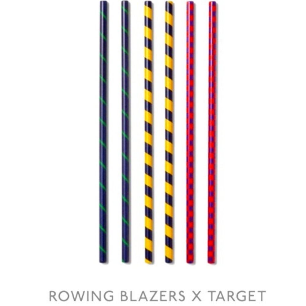 Rowing Blazers 6Pk 🆕Metal Reusable Straws | Stripe Rugby